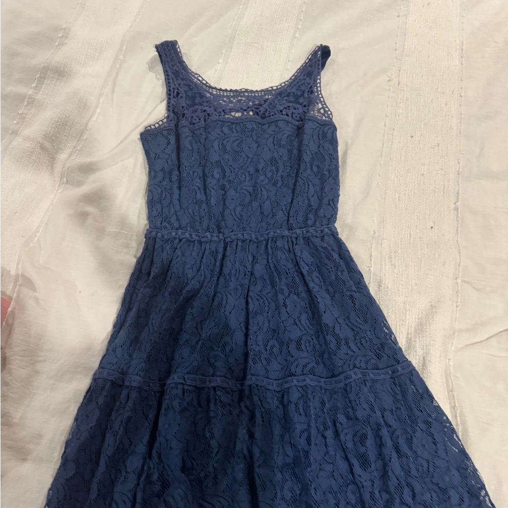 Altar'd State Blue Tiered Sundress Scoop Neck Sleeveless
